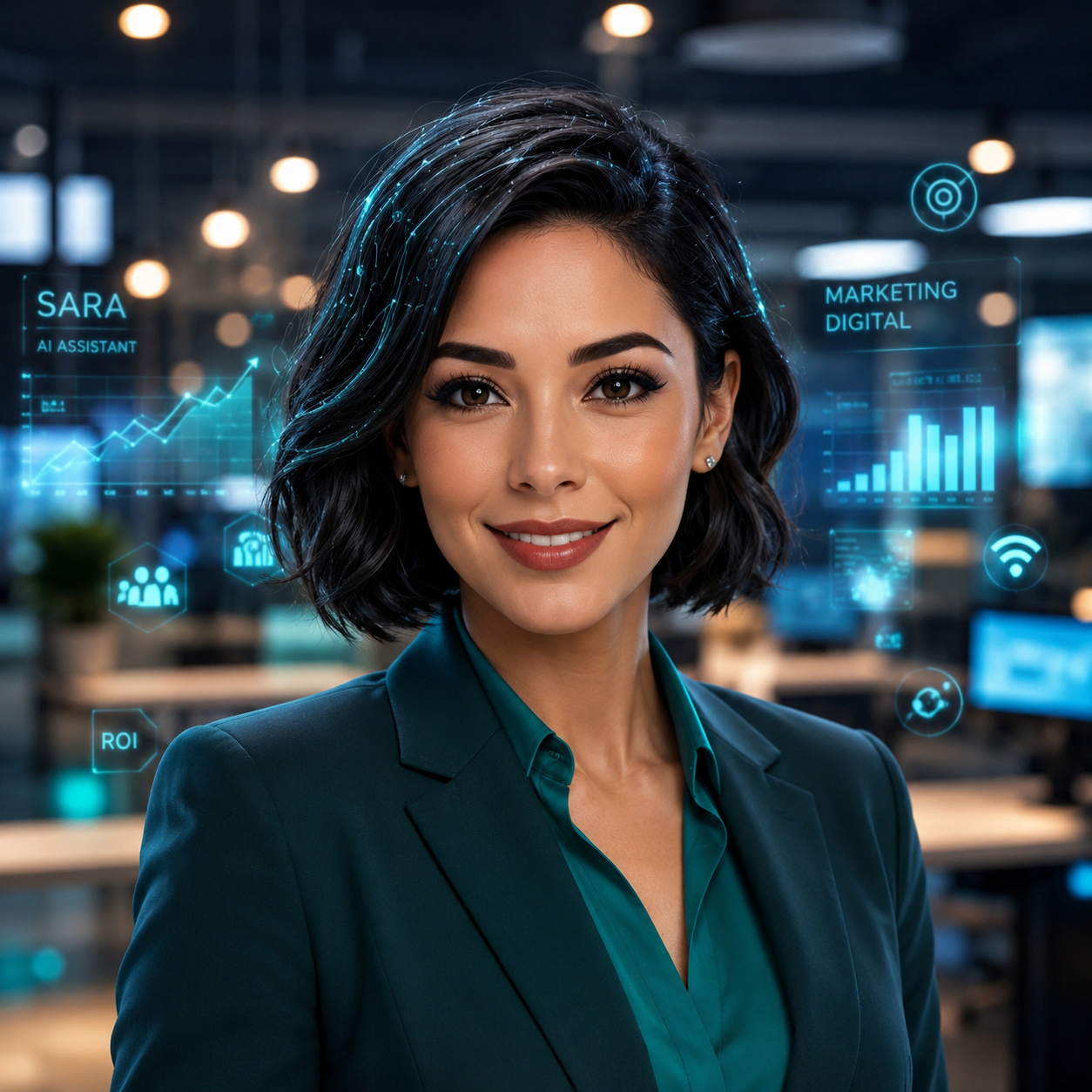 Retrato de SARA, asistente oficial de inteligencia artificial de Netmarke